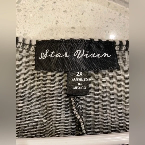 Star Vixen Peasant style top 3/4 Sleeve Tunic Blouse 2X - Picture 9 of 11